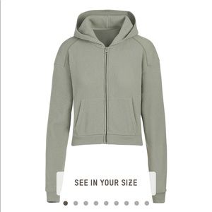 Skims Waffle hoodie in Mineral medium
